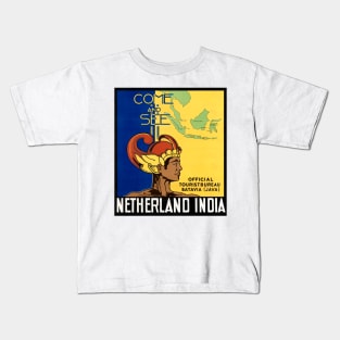 Vintage Travel Poster India - Come and See Netherland India Kids T-Shirt